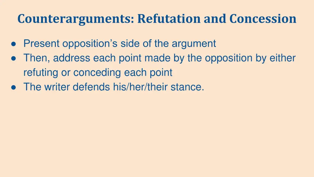 counterarguments refutation and concession
