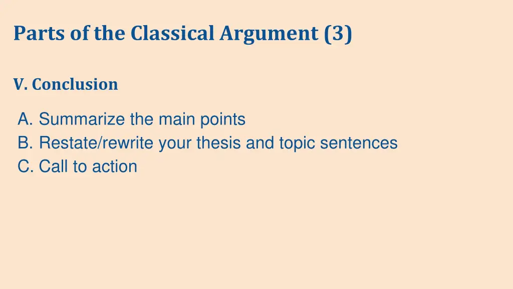 parts of the classical argument 3