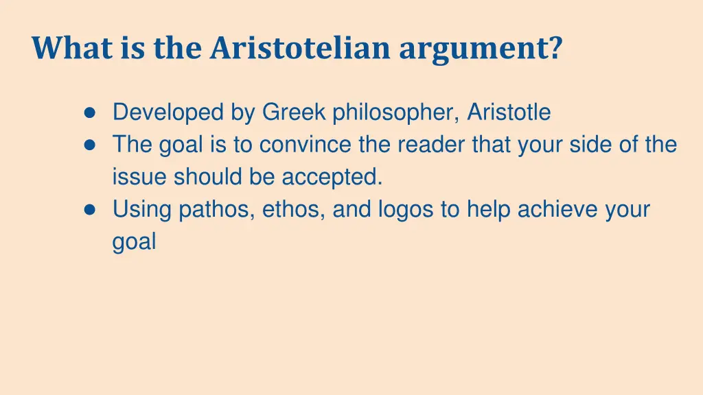 what is the aristotelian argument