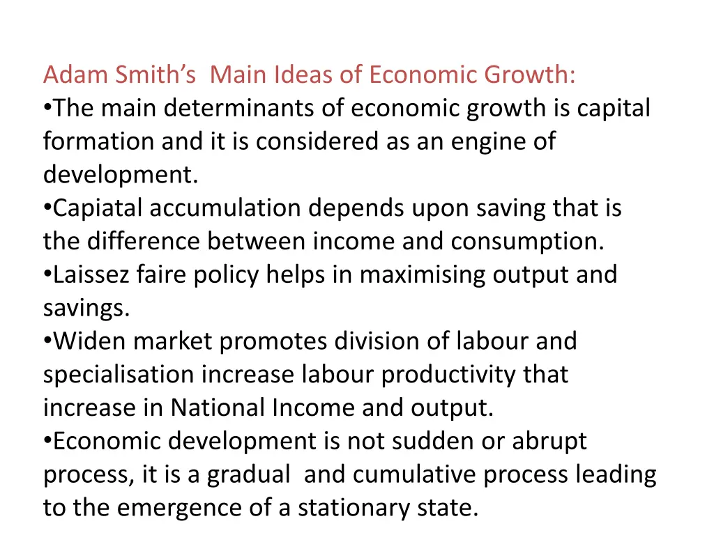 adam smith s main ideas of economic growth