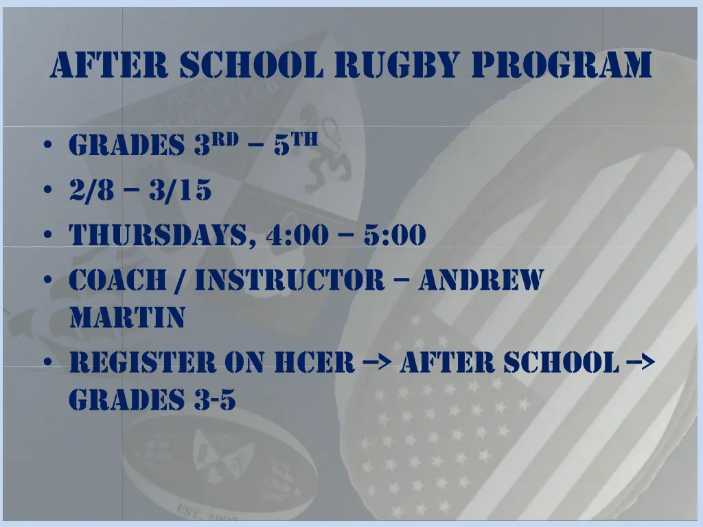 after school rugby program
