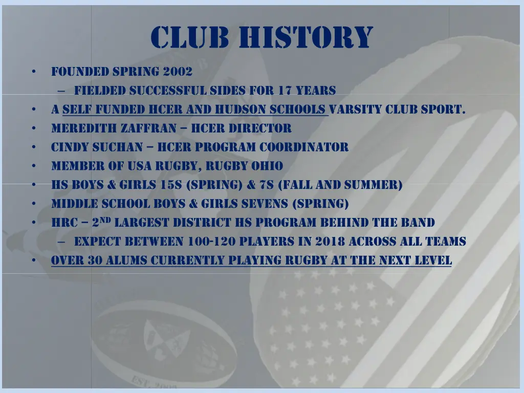 club history