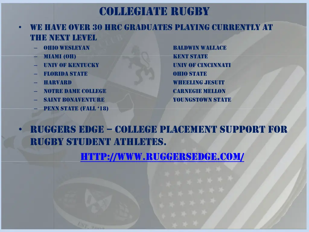 collegiate rugby