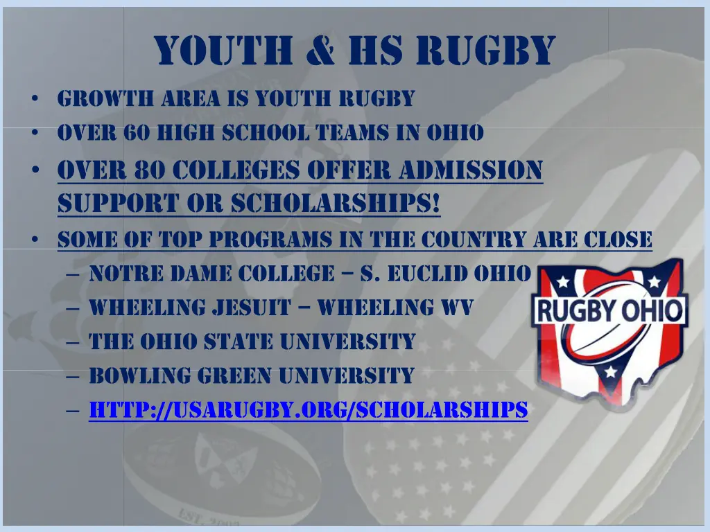 youth hs rugby growth area is youth rugby over