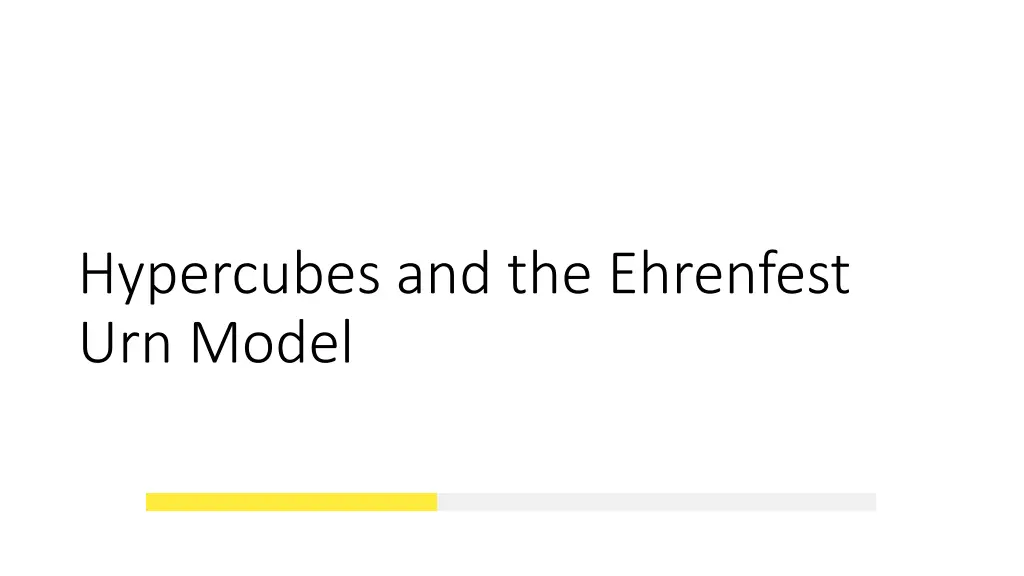 hypercubes and the ehrenfest urn model