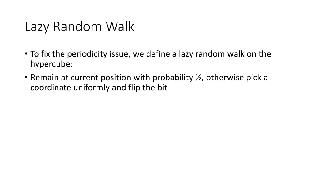 lazy random walk