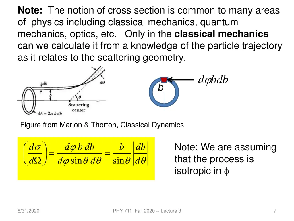 note the notion of cross section is common