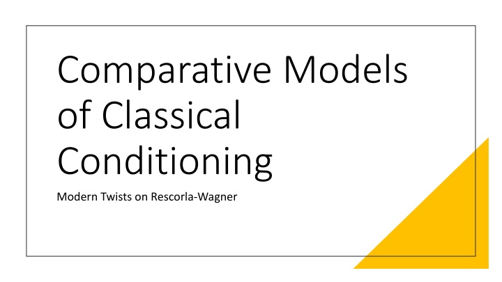 comparative models of classical conditioning