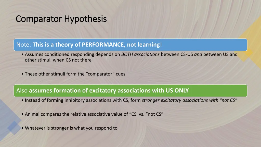 comparator hypothesis comparator hypothesis