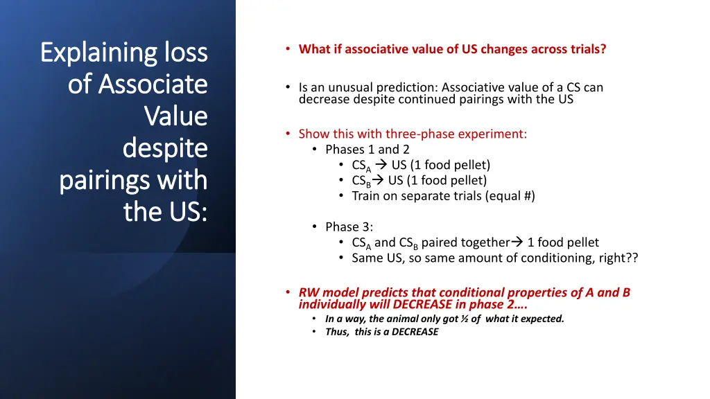 explaining loss explaining loss of associate