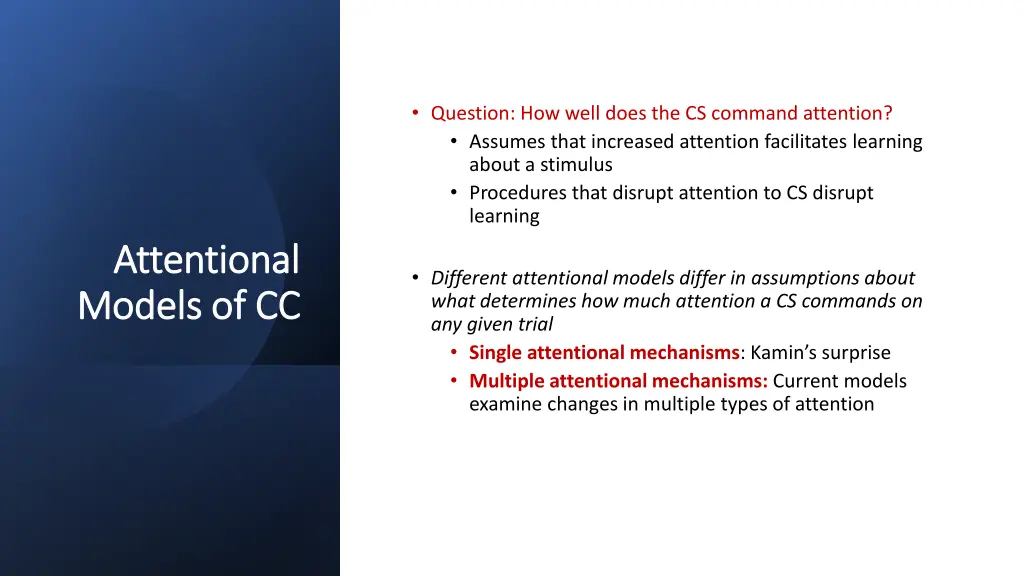 question how well does the cs command attention