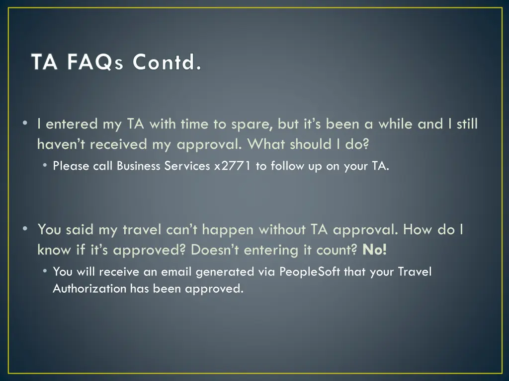 ta faqs contd 2
