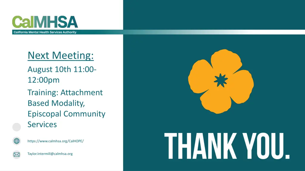 next meeting august 10th 11 00 12 00pm training