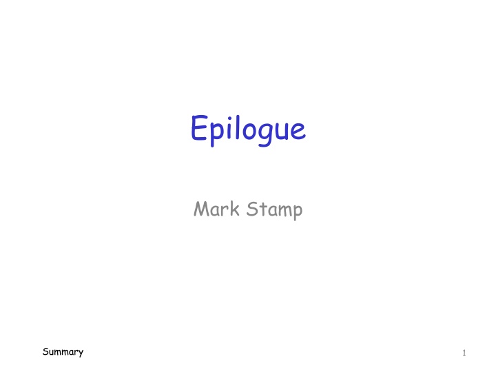 epilogue
