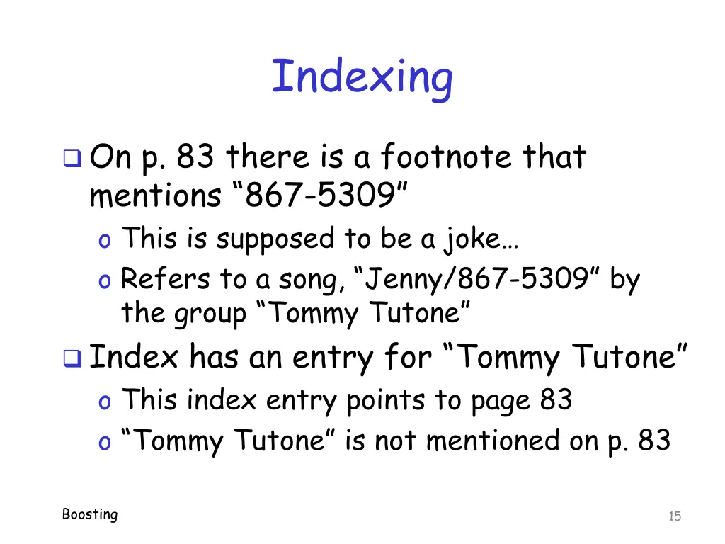 indexing