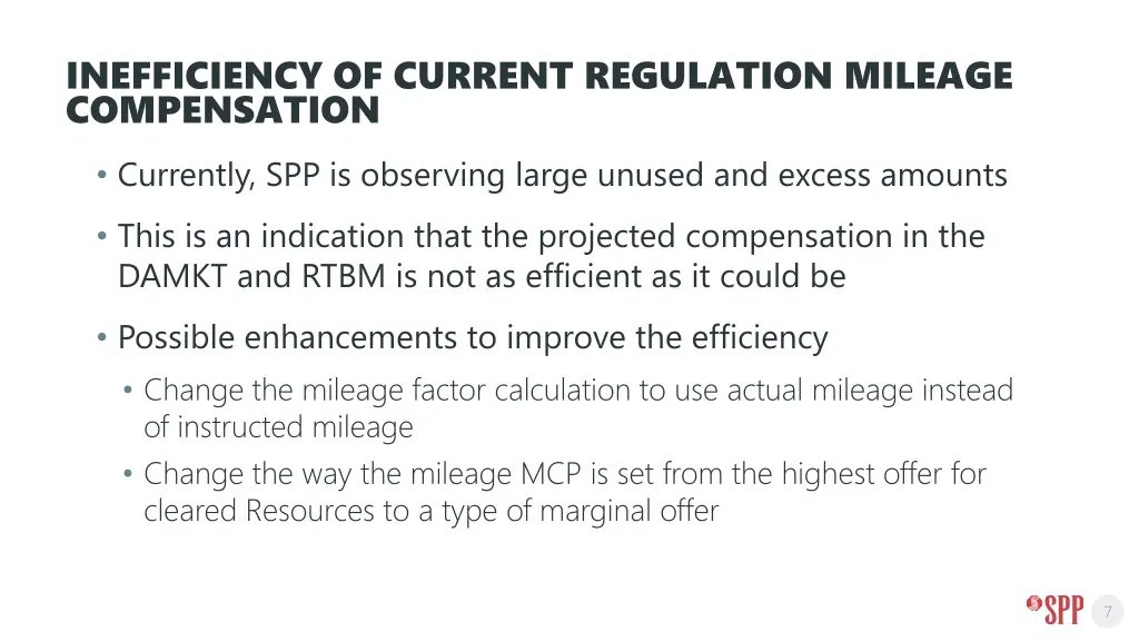 inefficiency of current regulation mileage