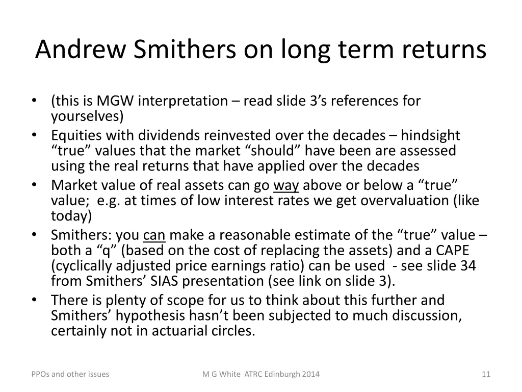 andrew smithers on long term returns
