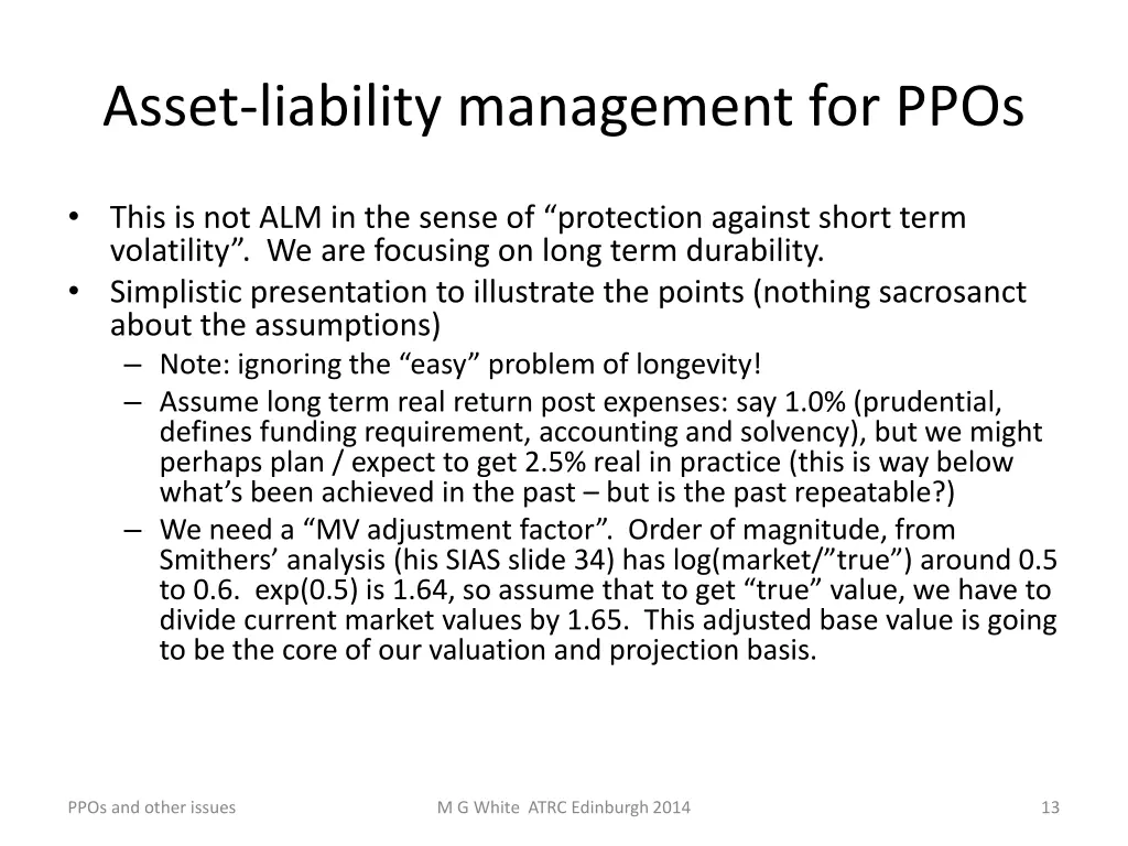 asset liability management for ppos
