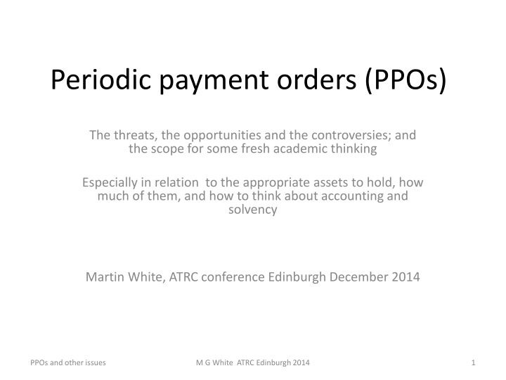 periodic payment orders ppos