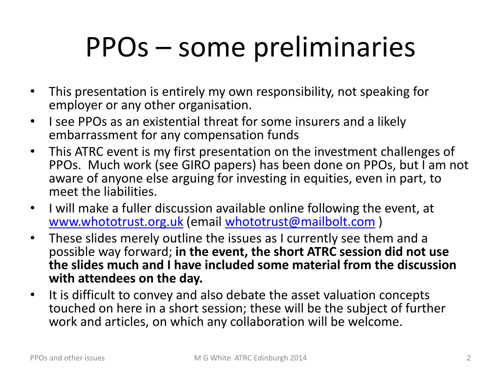 ppos some preliminaries