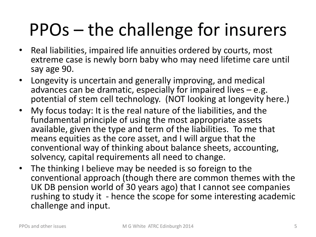 ppos the challenge for insurers real liabilities