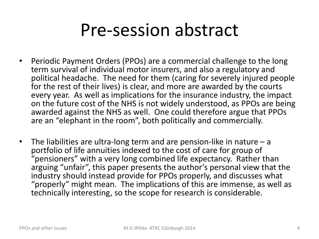 pre session abstract