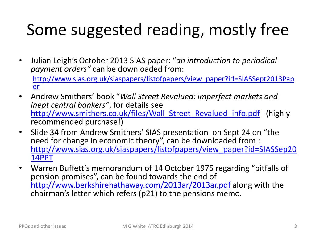 some suggested reading mostly free