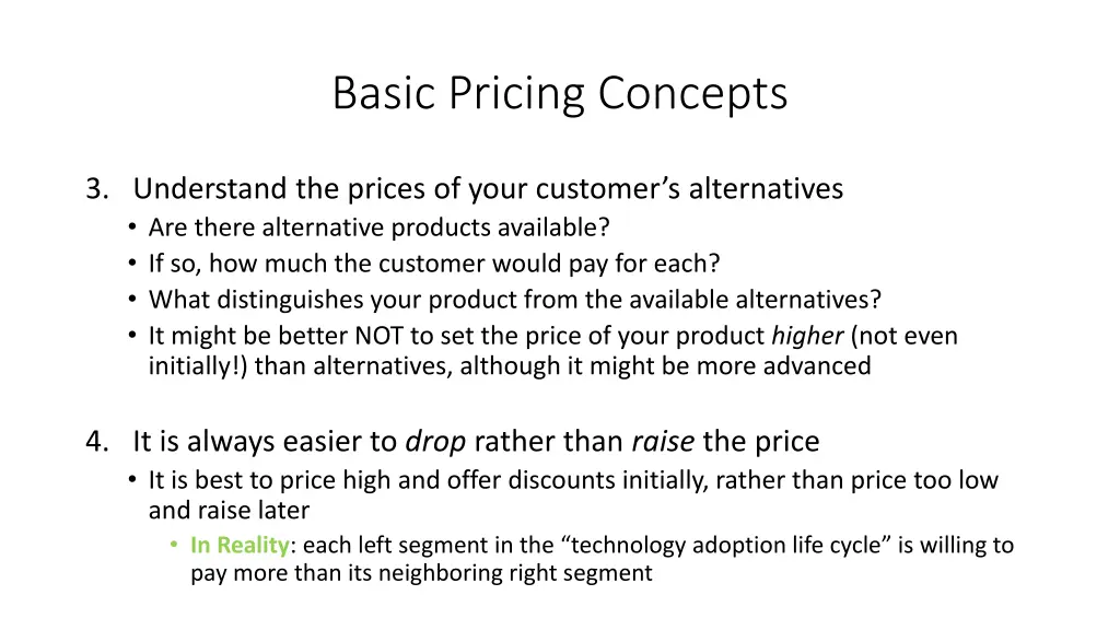 basic pricing concepts 2