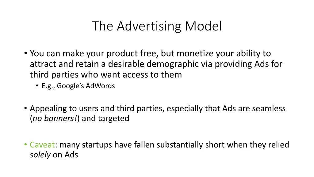 the advertising model