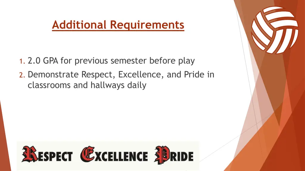 additional requirements