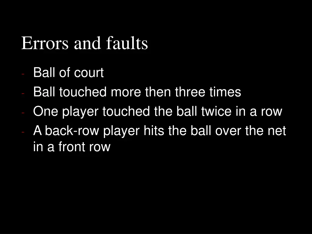 errors and faults