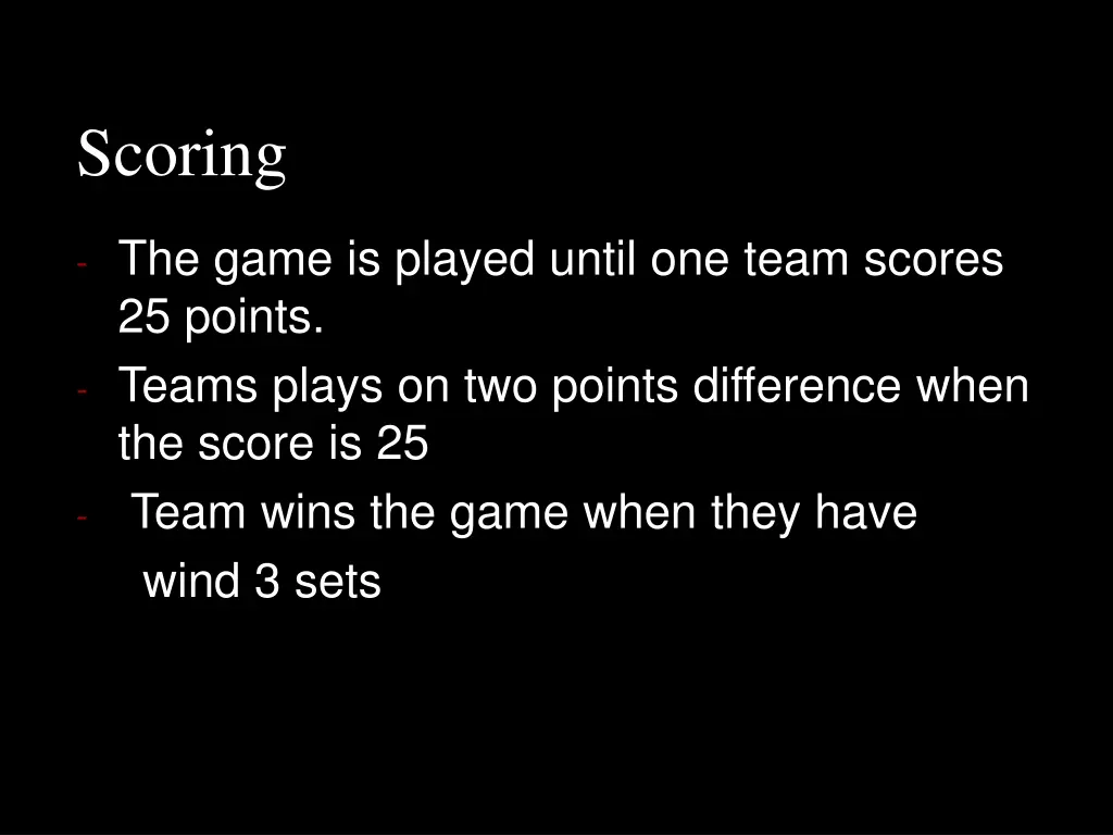 scoring