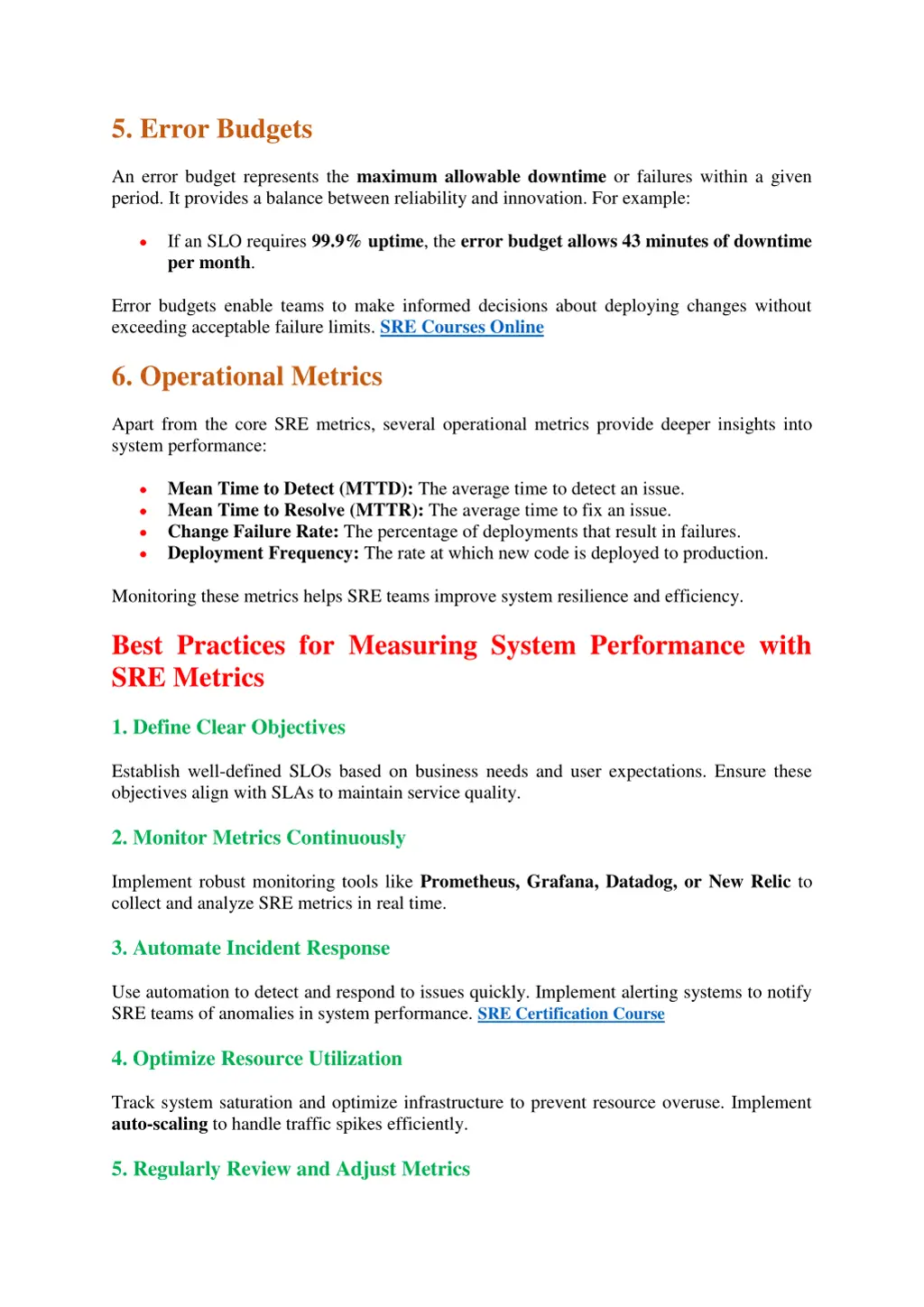 5 error budgets