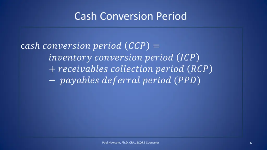 cash conversion period