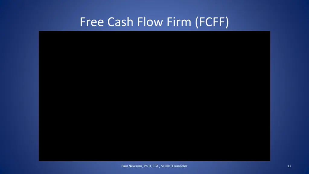 free cash flow firm fcff
