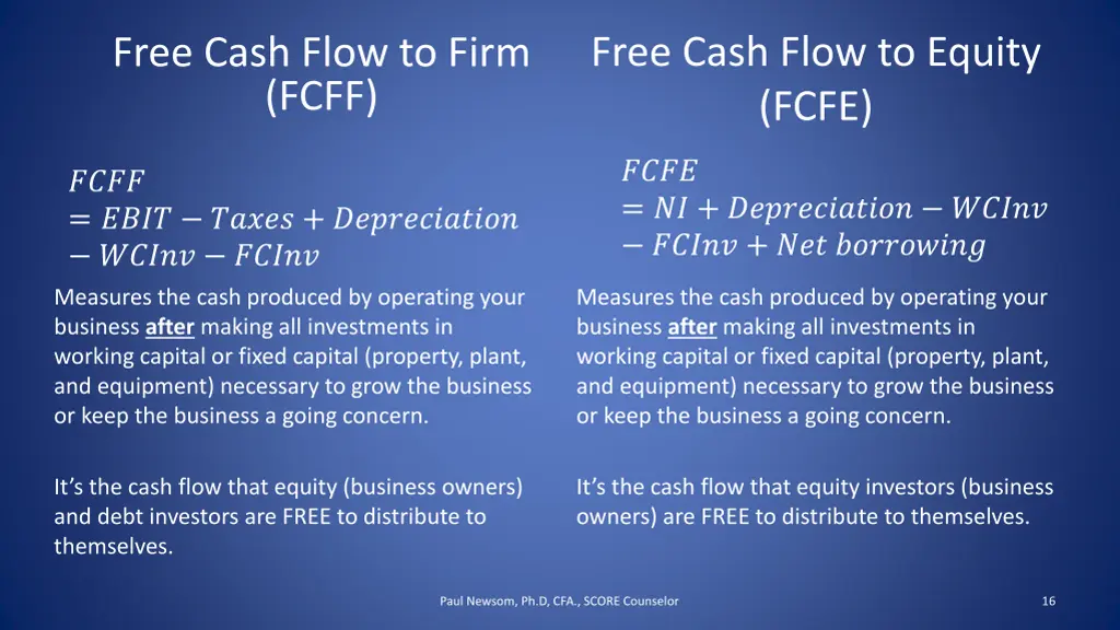 free cash flow to equity fcfe