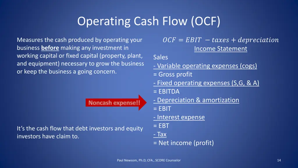 operating cash flow ocf
