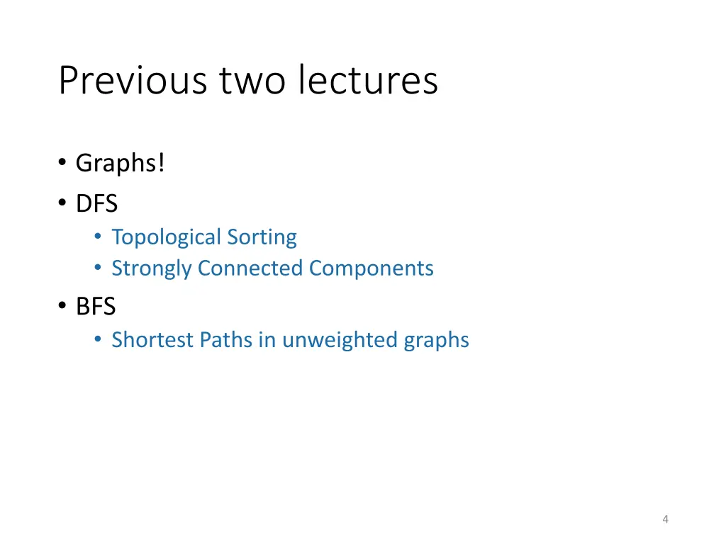 previous two lectures
