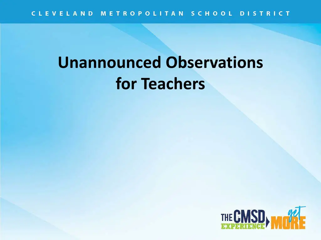 unannounced observations for teachers