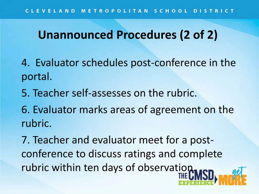 unannounced procedures 2 of 2