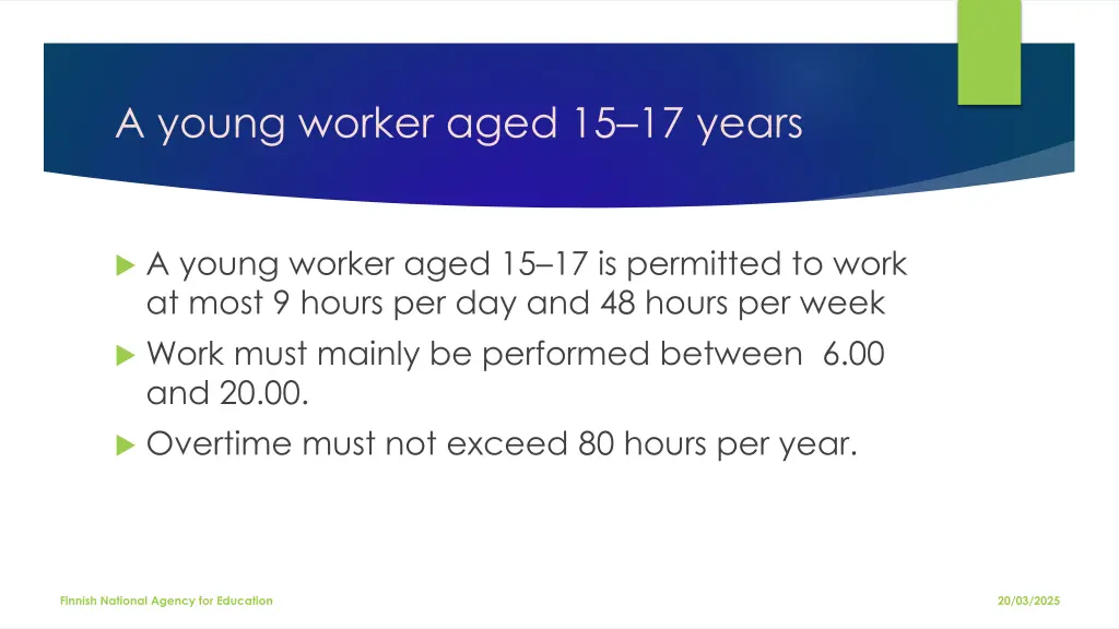 a young worker aged 15 17 years