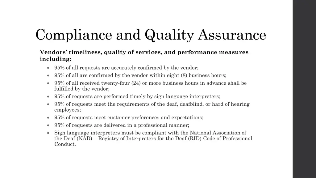 compliance and quality assurance