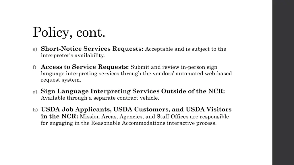 policy cont
