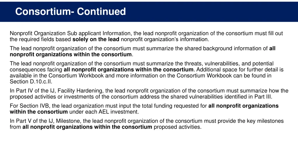 consortium continued