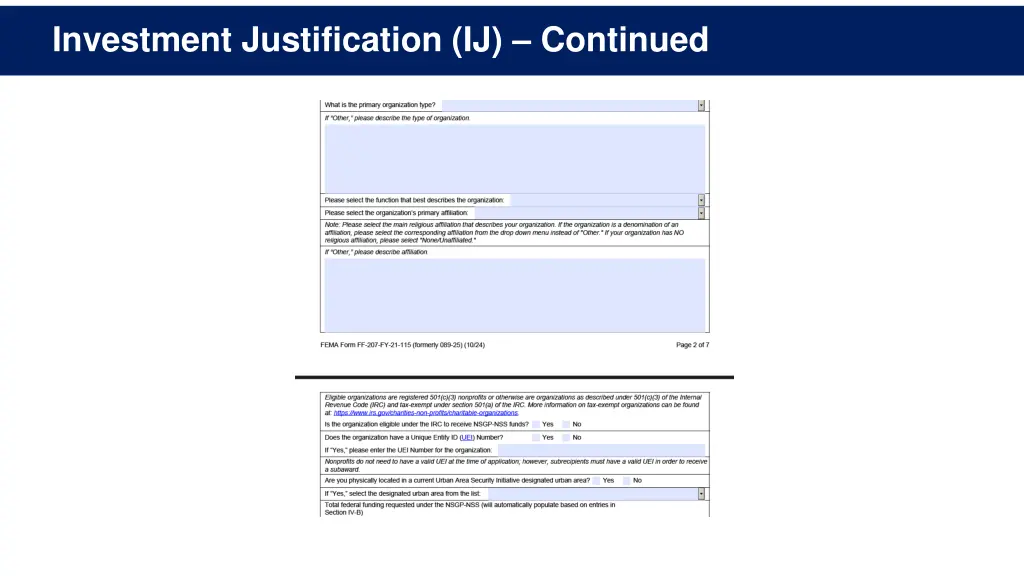 investment justification ij continued 2