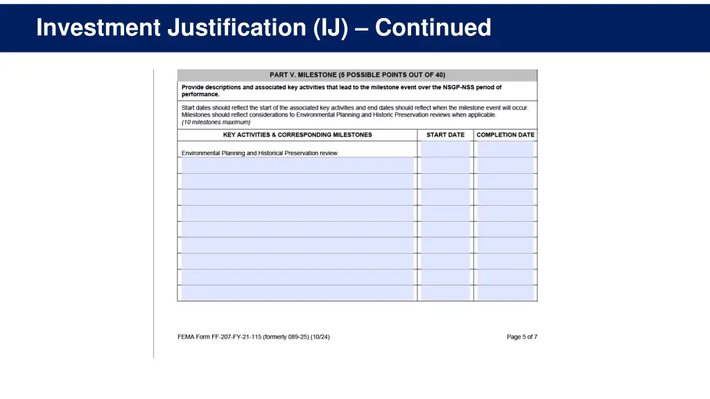 investment justification ij continued 6