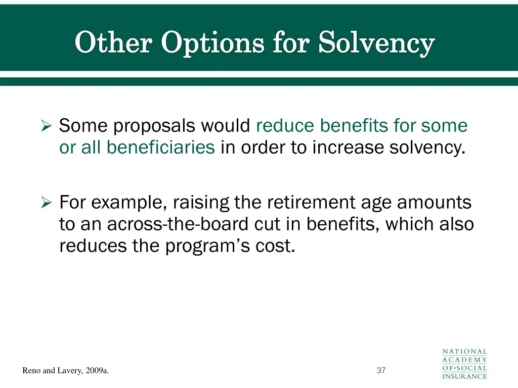other options for solvency
