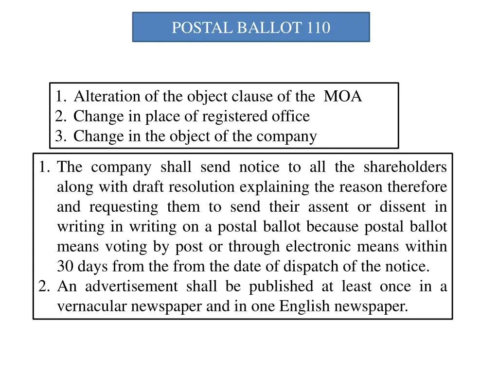 postal ballot 110