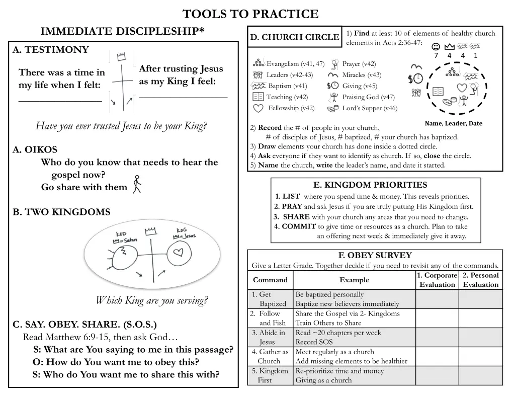 tools to practice