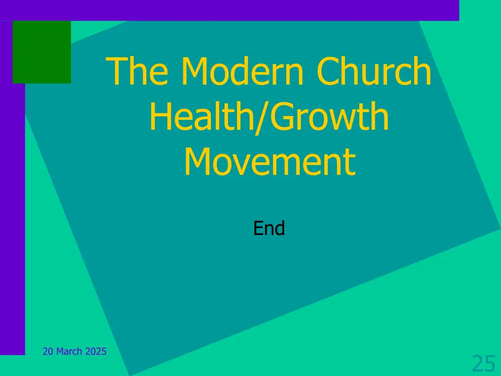 the modern church health growth movement